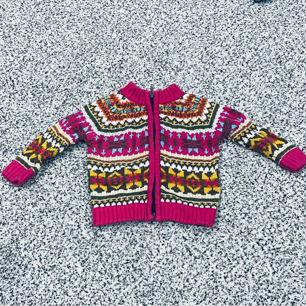 Old Navy Baby girl zip up sweater pink size 3-6 months.
